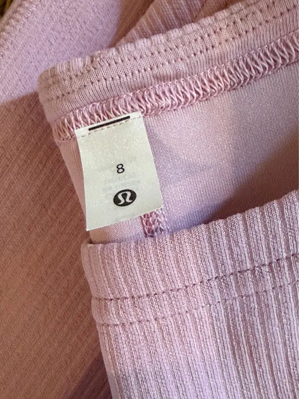 Lululemon Ribbed Softstreme Tank Dress Ribbed Slim Fit Pink Peony - Image 4