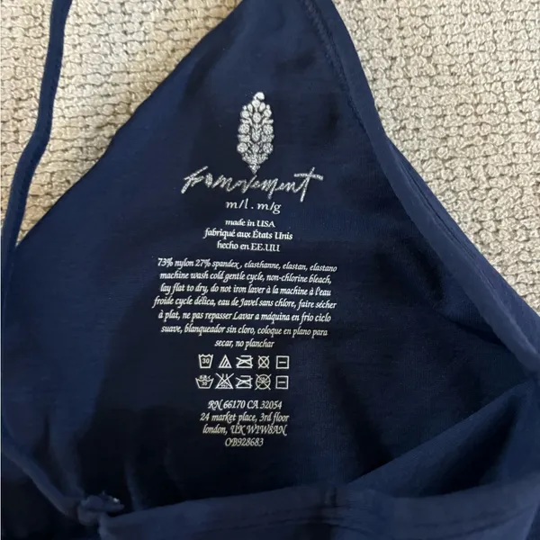 Free People Good Karma Ruched Crop Tank in Midnight Navy M/L - Image 7