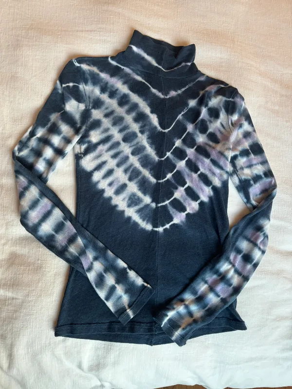 Free People Psychedelic Turtleneck Top Blue - Image 2