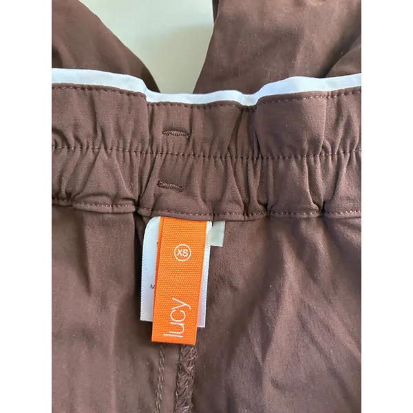 Lucy Womens XS Brown Wide Leg Cropped Pants Nylon Spandex Sporty Capri - Image 8