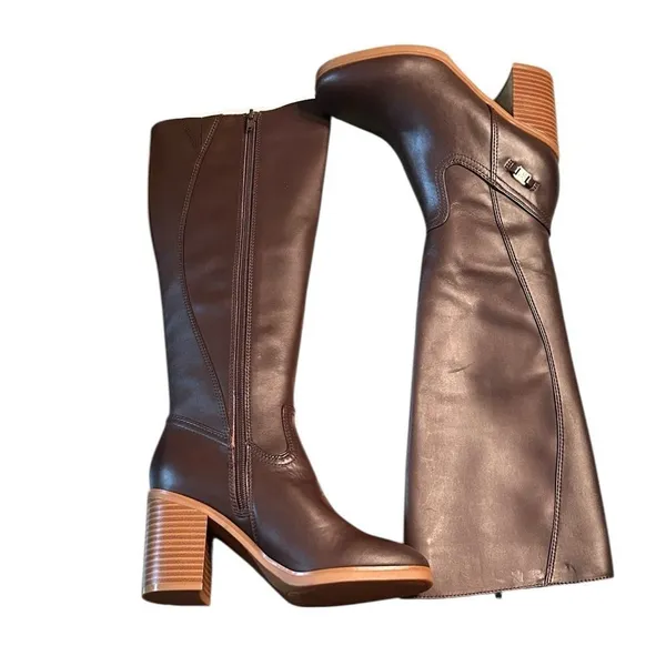 Gianni Bini Brown Odettee Memory Foam Block Heel Knee High Boots(Size 5M) - Image 3