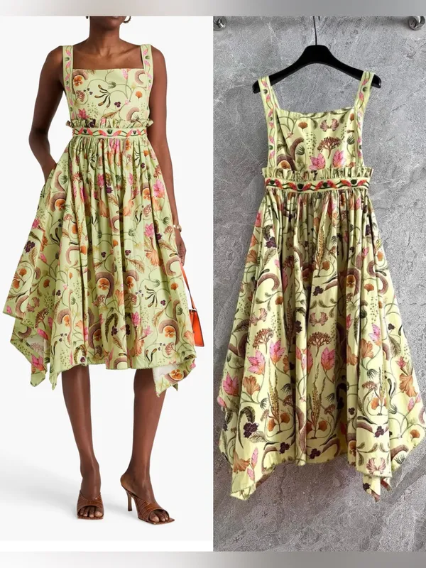AGUA BY AGUA BENDITA Lunatus Habitat floral print embellished cotton dress, S - Image 2