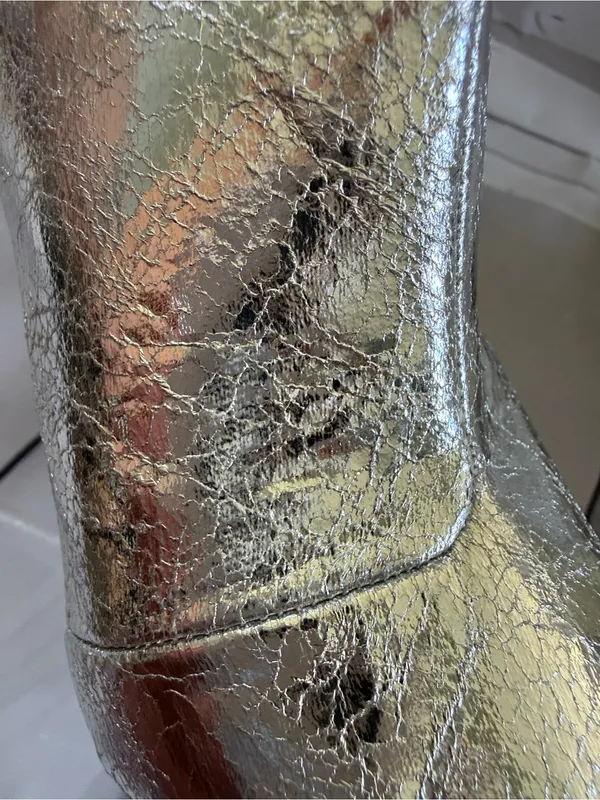 DV by Dolce Vita Gracie Metallic Silver Pointed-Toe Ankle Boots - Image 8