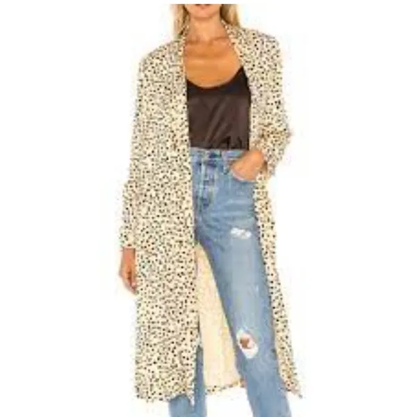 Cupcakes And Cashmere Womens Cheetah Print Long‎ Duster Cardigan Size S Artsy - Image 3