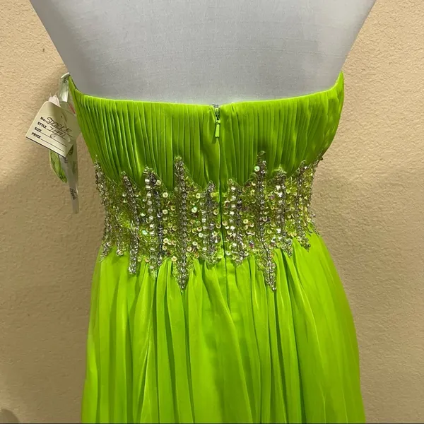 NWT NEW Sparkle Prom by Da Vinci 71441 line dress chiffon strapless beaded dress - Image 6