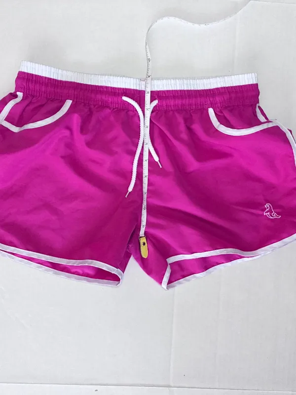 Contrast Trim Dolphin Retro Y2K Running Shorts - Size Small - Pink - Image 5