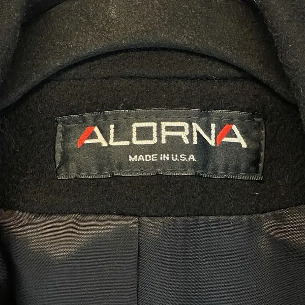 ALORNA Coat Women's Large Black Lapel‎ Collar Double Breasted Wool Blend Winter - Image 4