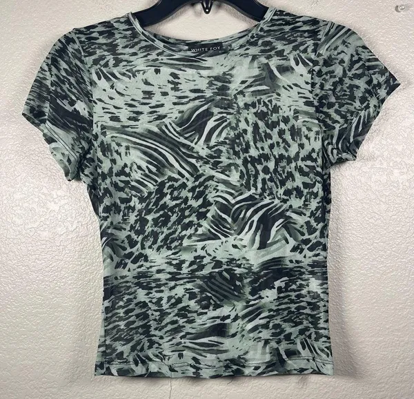 White Fox boutique mesh blouse SZ S - Image 2