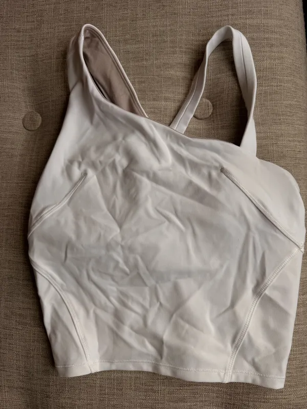 White Asymmetrical Lululemon Tank Top - Image 2