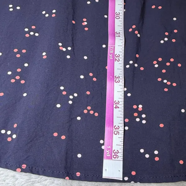 Gap Womens Size Medium Navy Blue Polka Dot Tie Waist Shift Dress Long Sleeve - Image 11