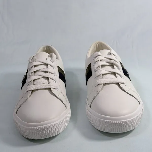 Lauren Ralph Lauren Size-7 Women's Janson Sneakers Leather‎ Snow White - Image 8