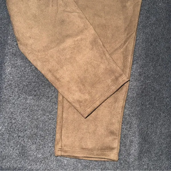 ASSETS SPANX Faux Suede Shaping Leggings High Rise Pull On Pants 1X Cashew Tan - Image 5