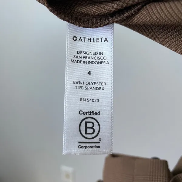 Athleta 4 Preppy Brown Skyline Plaid Pant II High Rise Tapered Trouser - Image 7
