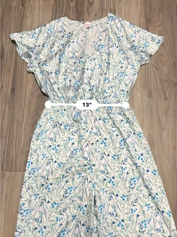 Victoria's Secret White and Blue Floral Wide-Leg Jumpsuit - Image 4