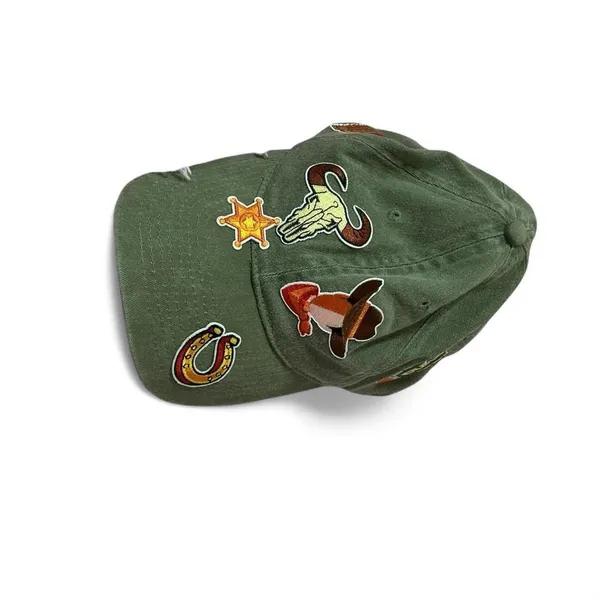 Cowboy‎ Hat Olive Otto Flex Western Embroidered Skull Horseshoe Sheriff Star - Image 7