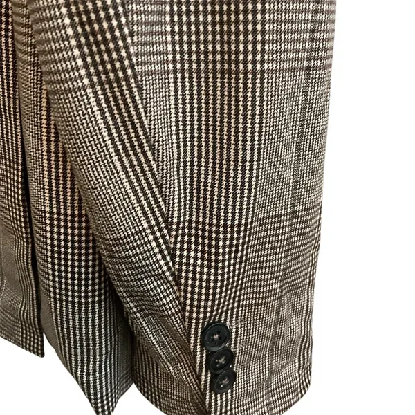 Zara Woman Plaid Comfort Knit Blazer Jacket Size XL (44) Brown Black - Image 5