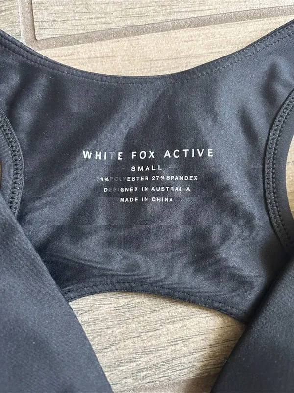 White Fox Boutique Black Racerback Padded Sports Bra - Image 2