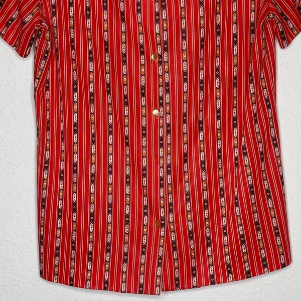 Vintage Graff Polyester Blouse Red‎ Red Size M - Image 4