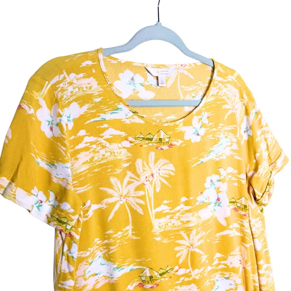 LC Lauren Conrad Tropical Palm Tree Side Tie Top Size Large Beach Boho Summer - Image 2