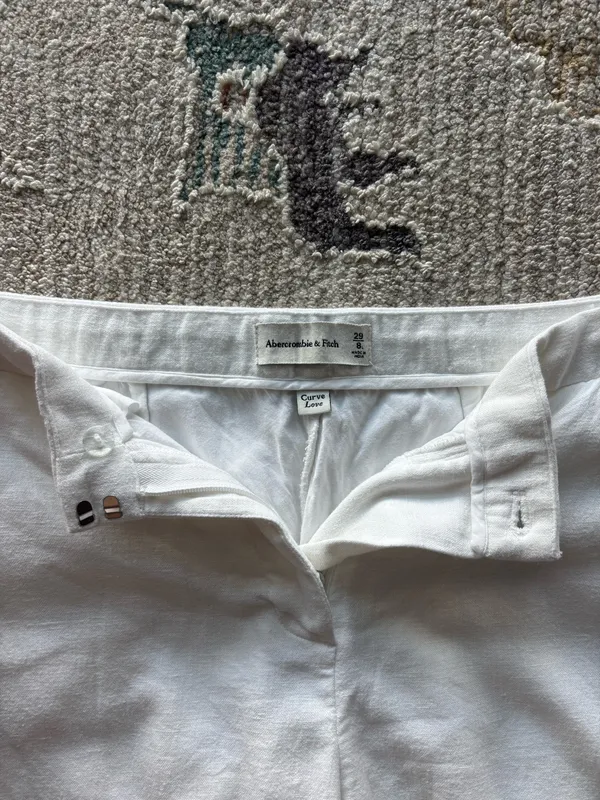 Abercrombie White Linen Pants - Image 5