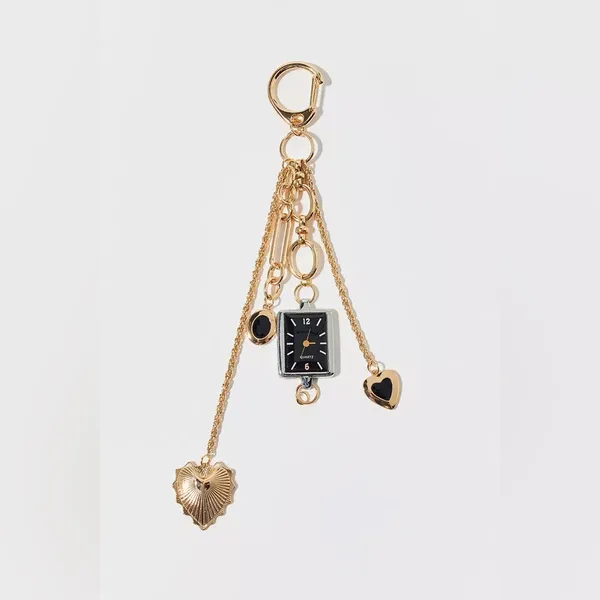 NWOT Urban Outfitters Watch Bag Charm Keychain In Gold - Image 2
