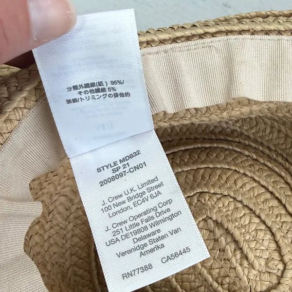 Madewell Packable Braided Straw Hat Summer Beach Travel Vacation Sz M/L - Image 5