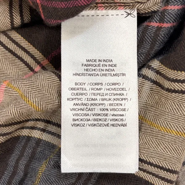 Ralph‎ Lauren Plaid Western Cowgirl Rodeo Shirt Brown Pink XS Roll Tab Sleeve - Image 8