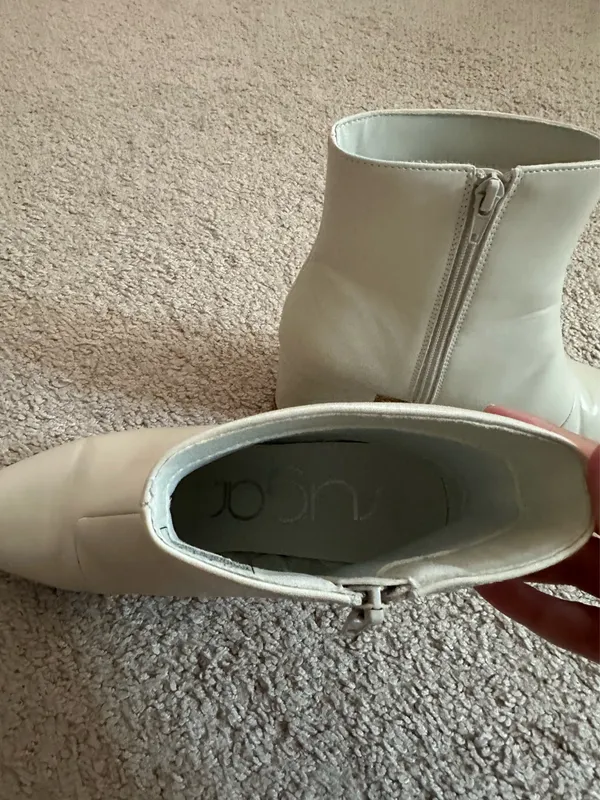 White Booties Size 7.5 - Image 4