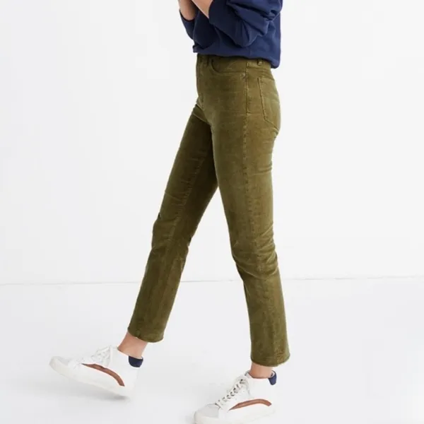 Madewell Classic Straight Jean Jeans Corduroy Green Corduroy Edition Size 28 - Image 3