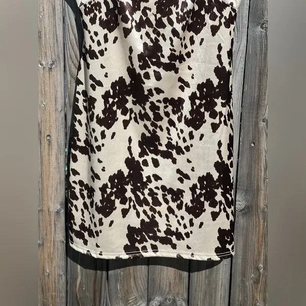 Urban outfitters UO Cow Print Sateen Mini Dress - Image 6