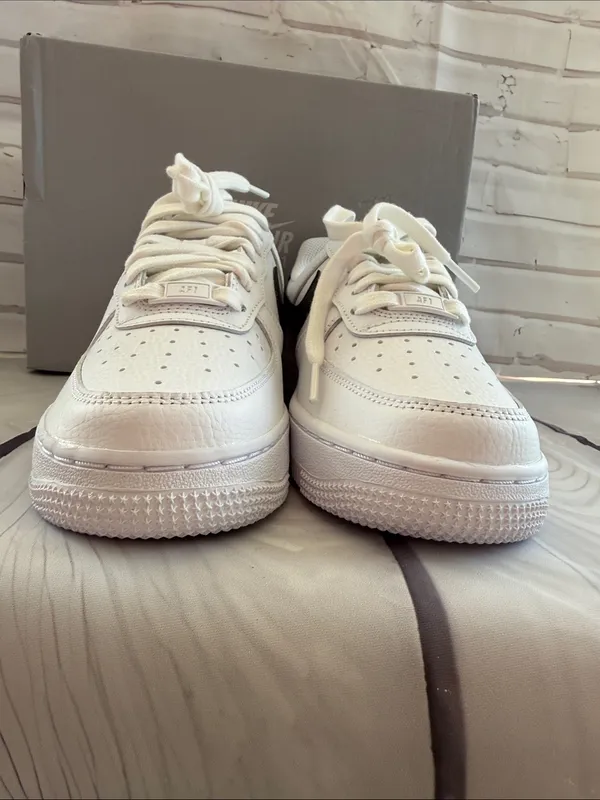 Nike Women’s Air Force 1 ‘07 - White/Black - White-White - Image 3