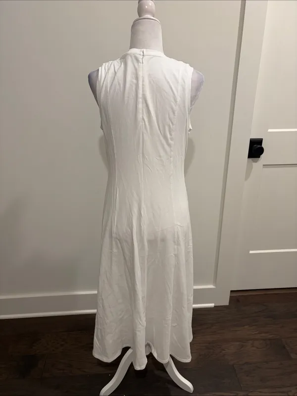 New With Tags Loft Petite Cotton Knit White Midi Dress Sz MP - Image 3