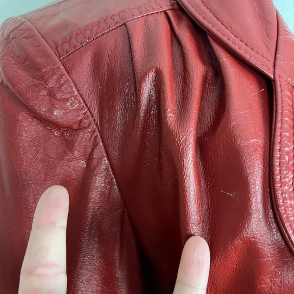 Vintage WINLIT Leather Jacket Womens Small M Red Rust Mod Gogo Hipster 1960s‎ 13 - Image 10