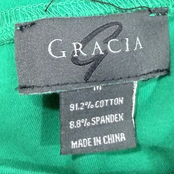 Gracia Green Side Knot‎ Midi Dress Cotton Stretch M Effortless - Image 3