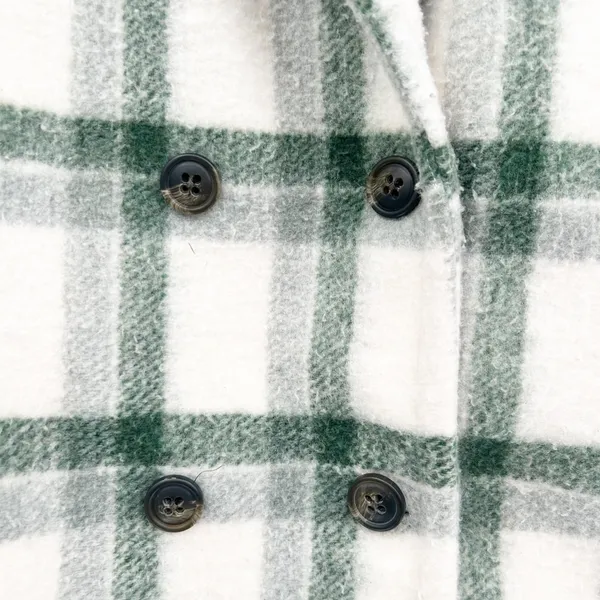 Madewell Womens Plaid Double Breasted Dasani Blazer Fleece Jacket Size S Green‎ - Image 5