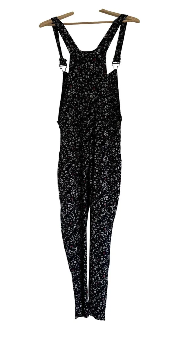 Imaginary Voyage Overalls Floral Navy Women's Size Small - Image 5