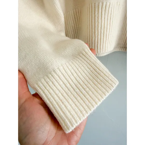 Madewell | NWT SoftWool Boxy Crewneck Sweater in Heather Cloud Cream | Sz S - Image 4