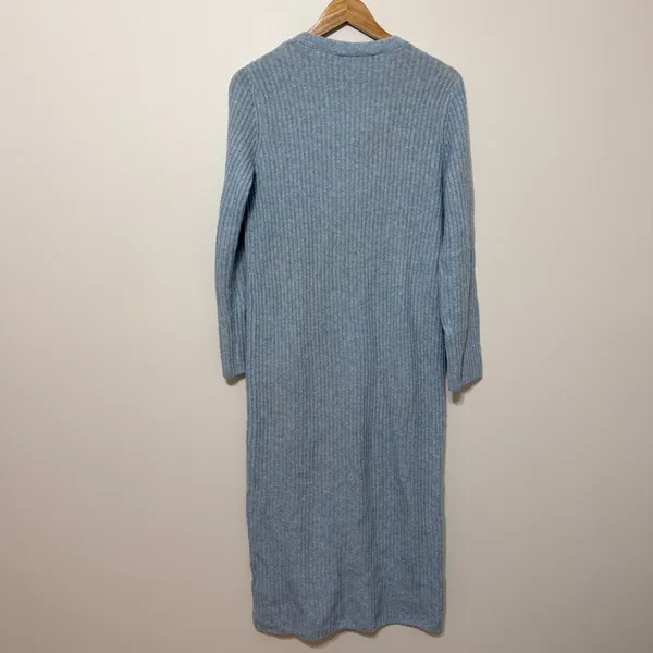 Abercrombie & Fitch Duster Sweater Dress Size Small Blue Ribbed Knit Cardigan - Image 5