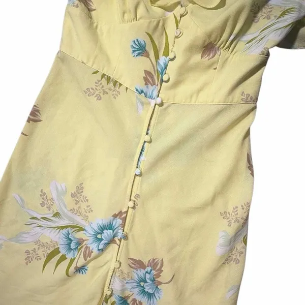 Urban Outfitters Heartmelter Midi Party Floral Button Front V-neck Dress Medium - Image 7