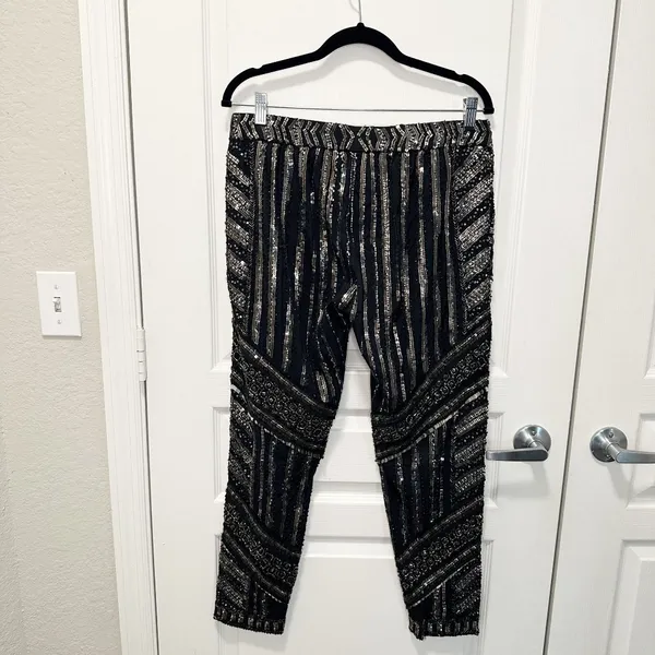 Calypso St. Barth Sequin Embellished Silk Jogger Pants - Image 3