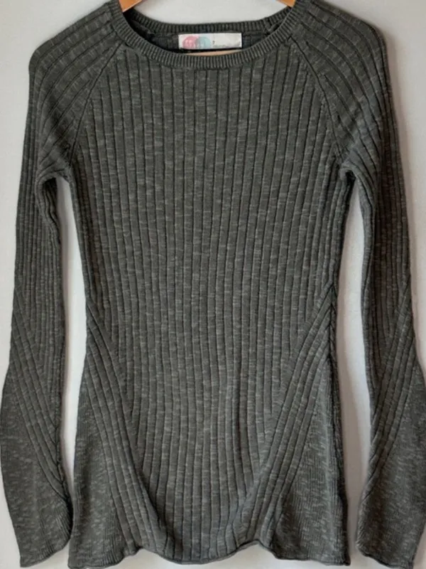 Free People Beach Ribbed Long Sleeve Shirt Sweater - Image 3