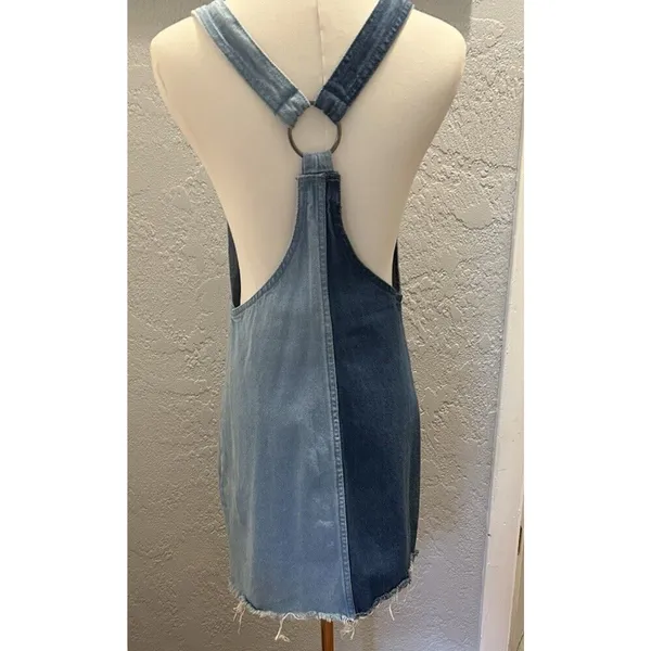 Divided H&M Denim Bib Overall Jumper Dress Women's 6 O-ring Racerback Trendy - Image 6