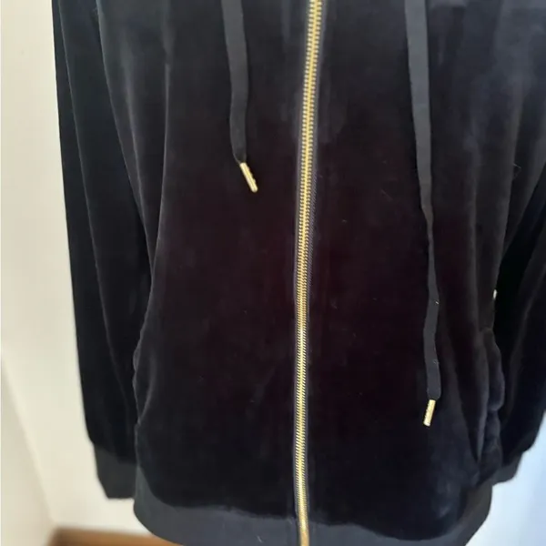 White Mark Velour Zip Up Hoodie Size L Black - Image 10