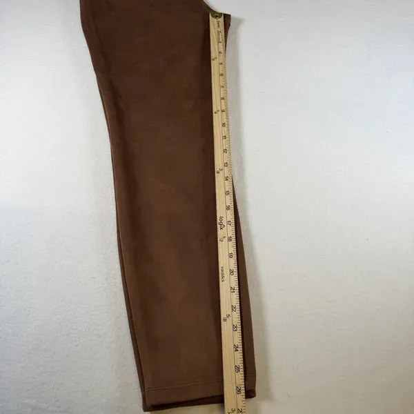 T Tahari Pants Womens Medium Brown‎ Faux Leather High Rise Stretch Pull On Slim - Image 6