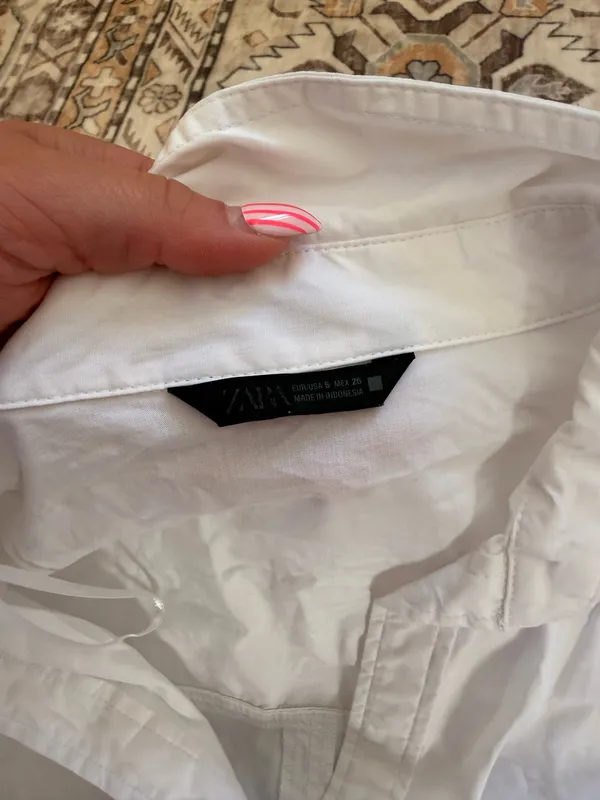 White Long Sleeve ZARA Button Down - Image 2