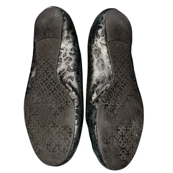 Tory Burch Reva Leopard Metallic Print Leather Ballet Flats Shoes size 7.5 - Image 9