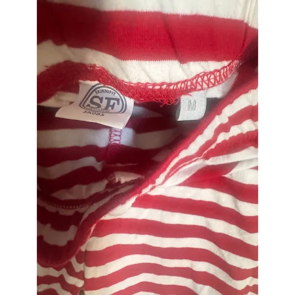 Skinnifit Womens Medium Red White Striped Pajama Pants Joggers Holiday - Image 3