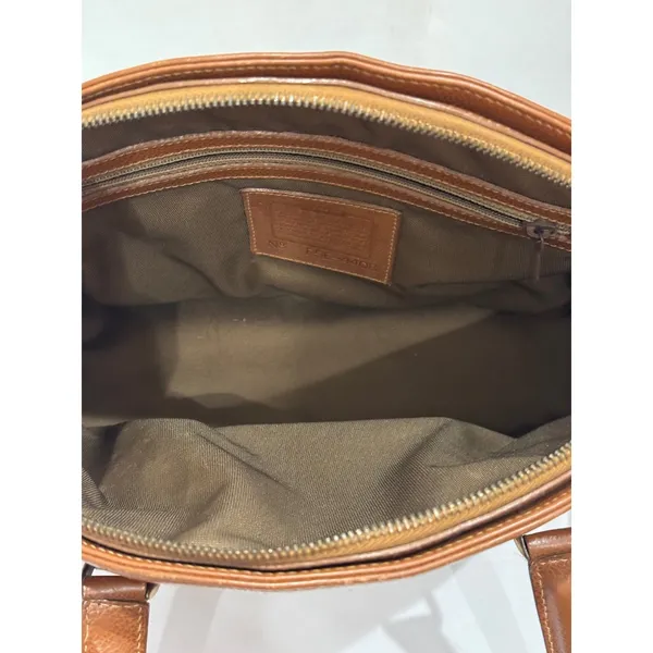 Vintage 90s Coach Madison Savoy Zip Satchel Bag Brown Leather Crossbody 4408 - Image 5