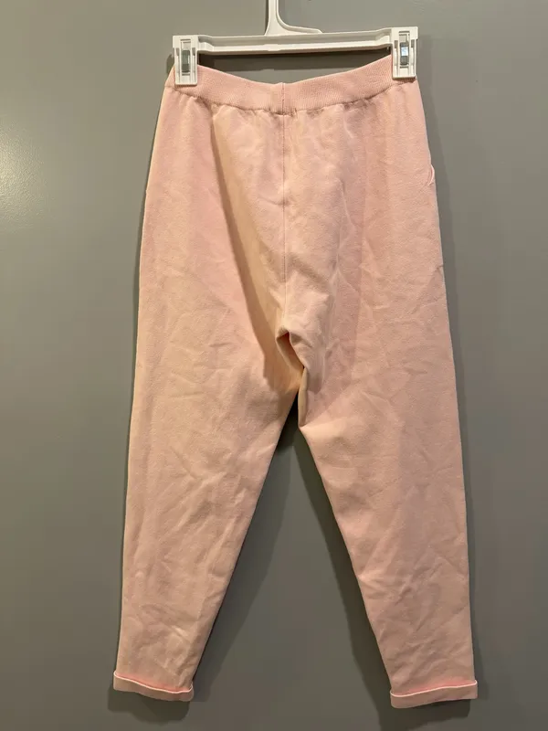 Anselmi Drawstring Waist Knit Pants With Italian Hem Light Pink - Image 5