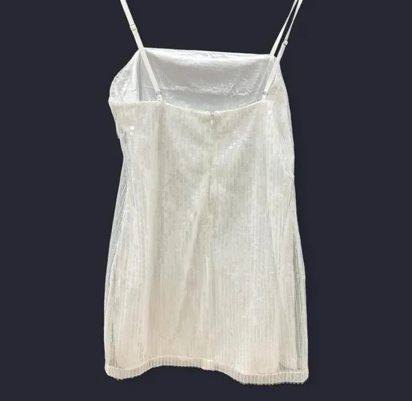 12th Tribe Dress Mini White Sequin - Image 3